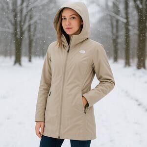 The North Face Women’s Tan Insulated Hooded Parka Jacket Size XS